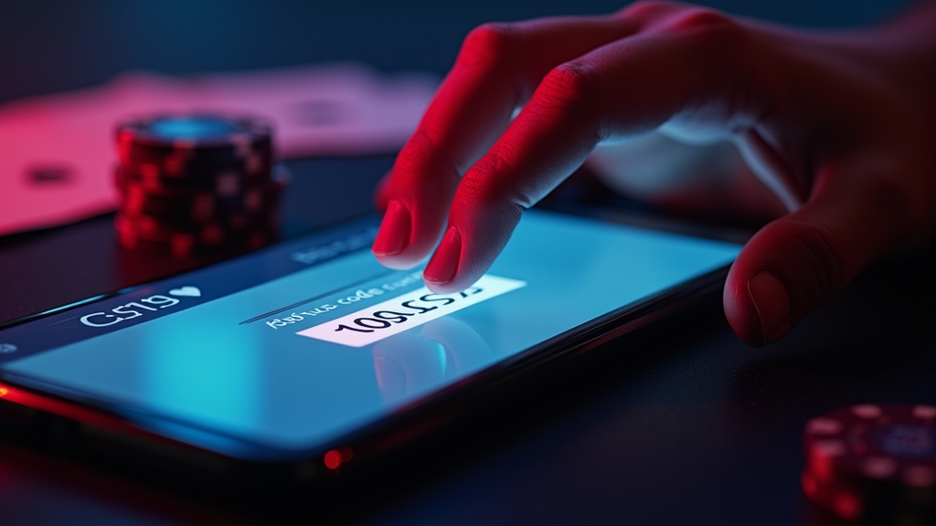 Kod bonusowy wpisywany w formularz rejestracyjny na telefonie